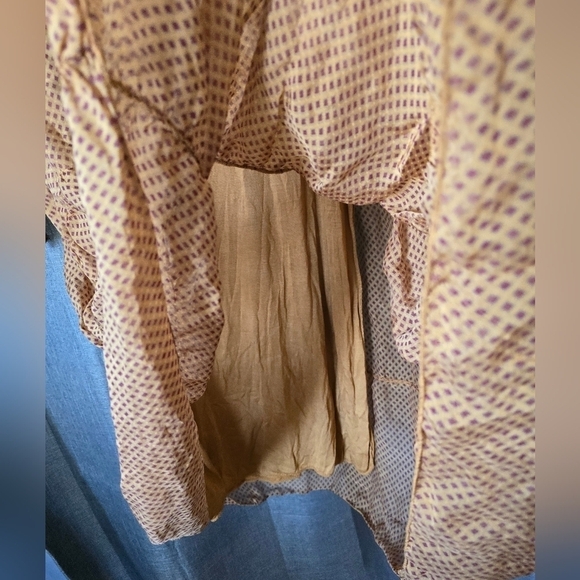 Mico K Italian Silk Tiered Midi Dress Long Sleeve Size M Linned Diamond Print - Picture 3 of 5